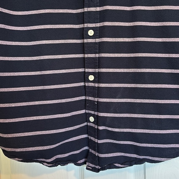 Aeropostale men’s blue striped short sleeve button down shirt size medium - Picture 5 of 8